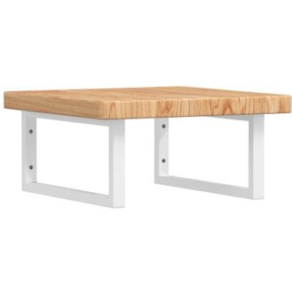 vidaXL Estante De Lavabo De Pared De Acero Y Madera Maciza De Roble Vidaxl