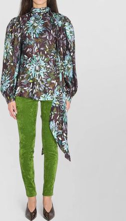 Gucci silk twill shirt bow neck scarf