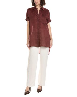 Lafayette 148 New York Oversized Short Sleeve Shirt