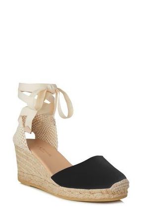 L.k. Bennett Maureene Closed Toe Platform Espadrille Sandal in Black at Nordstrom Rack, Size 6