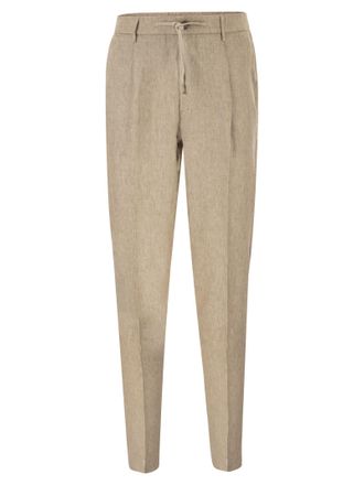 PESERICO Peserico Linen Trousers With Drawstring Waist And Tailored Silhouette