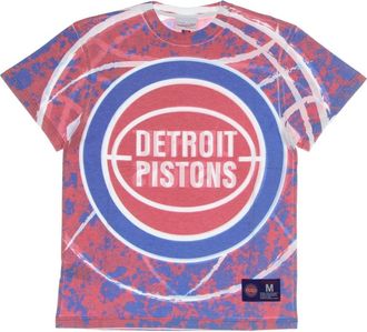 Mitchell & Ness T-Shirts, male, Multicolor, Size: XL Detroit Pistons NBA Tee Hardwood Classics