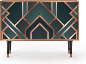 StoryZ Aparador azul-verde 2 cajones y 2 puertas L 115 cm