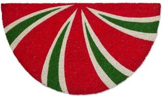 Tag Peppermint Shaped PVC Coir Door Mat Red Multi Christmas at Nordstrom, Size Medium