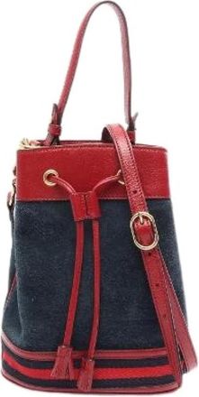 Gucci Pre-owned Ophidia Suede 2way Handbag - Dames - Vintage Tas - Blauw - ONE Size - Leer - Vintage