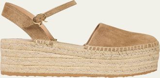 Gianvito Rossi Suede Platform Espadrille Sandals