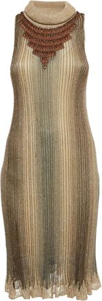 Cavalli Abito midi con decorazione - Oro