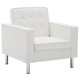 vidaXL Sill&oacute;n Blanco 75x70x75 Cm Piel Sint&eacute;tica Vidaxl
