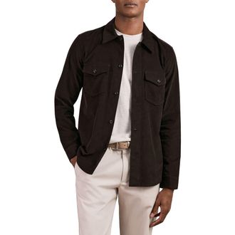 Reiss Kai Cotton Shirt Jacket in Brown at Nordstrom Rack, Size X-Large