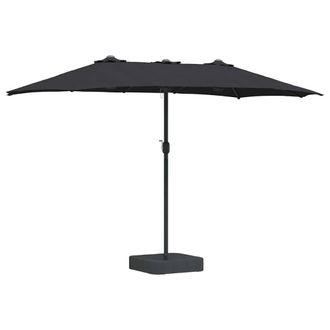 Berkfield Home Garden Parasol Folding Black 385 x 209 x 244 cm Fabric