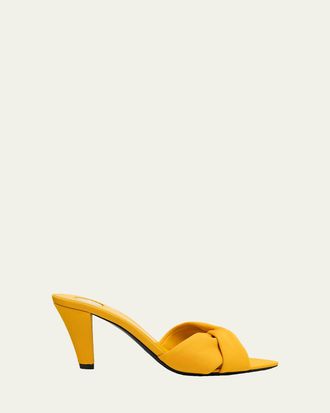 Saint Laurent 75mm Franciane Satin Mule Sandals