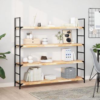 Berkfield Home Floating Shelf 140x30x4 cm Untreated Solid Wood Acacia in Brown | Size: 140 x 30 x 4 cm