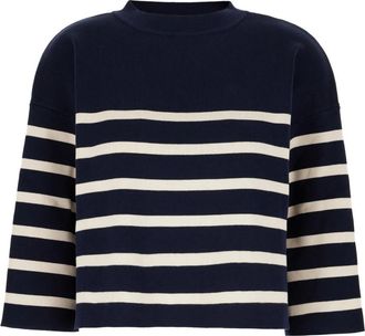 Max Mara Stijlvolle Gebreide Kleding Collectie - Dames - Ronde hals truien - Blauw - S - Truien & Vesten