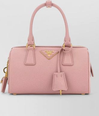 Prada leather shoulder bag structured shape top handles
