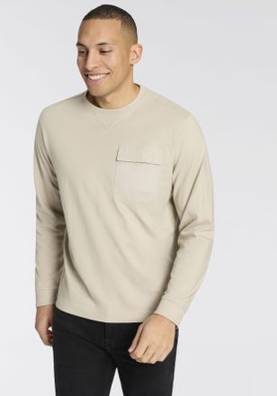 Boss Orange by Hugo Boss Langarmshirt BOSS ORANGE Te protective, Herren, Gr. XXL, light beige271, Single Jersey, Obermaterial: 100% Baumwolle, unifarben, relaxed fit normal, R