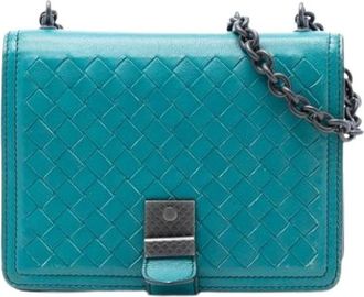 Bottega Veneta Pre-owned Leren Schoudertas - Dames - Vintage Schoudertas - Blauw - ONE Size - Leer - Vintage