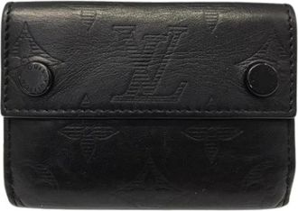 Louis Vuitton Pre-owned Monogram Shadow Wallet (tri-fold) - Heren - Vintage Accessoires - Zwart - ONE Size - Leer - Vintage