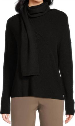 Elliott Lauren Wrap Scarf Sweater In Blk
