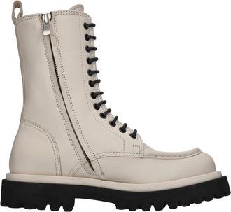 Officine Creative Laarzen Beige - Dames - Veterlaarzen - Beige - 39 EU - Leer - Schoenen