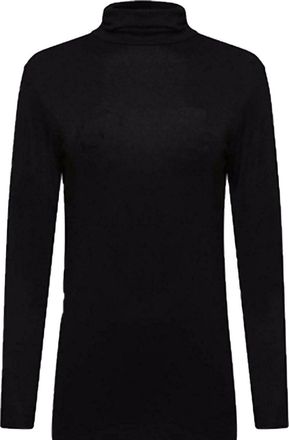 Generic Womens Long Sleeve Polo Neck Roll Neck Top - Plain Turtle Neck Slim Fit Jumper Shirt Casual Stretchy Tunic Plus Size (UK, Numeric, 12, 14, Regular, Re