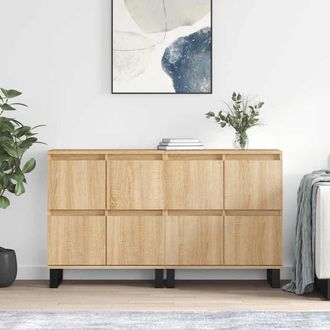 vidaXL Vidaxl - Aparadores 2 Piezas Madera Contrachapada Color Roble Sonoma