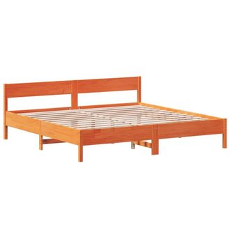 Berkfield Home Beautiful Bed Frame Frame Wax Brown 180x200 cm Super King Solid W