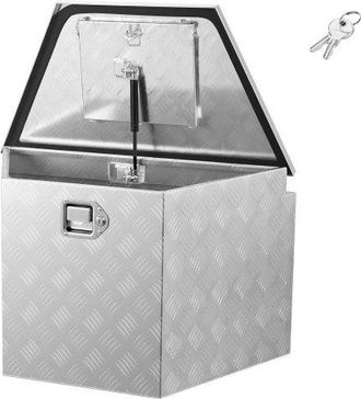 OEM Caja De Herramientas Para Remolque De Aluminio, 737 X 410 X 457 Mm, Caja De Transporte De Gran Capacidad, Alta Resistencia, Con Llaves Y Cerradura Par