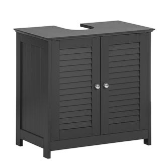 SoBuy Sobuy - Armario Para El Debajo Del Lavado,2 Puertas Y 2 Estantes Interior L 60 X P 35 X H 58 Cm Gris Frg237-dg Es
