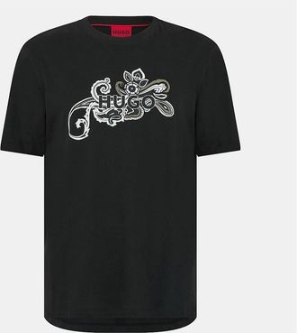 HUGO BOSS Mens Dulive Regular Fit Crew Neck T-Shirt - Black - Size: 38