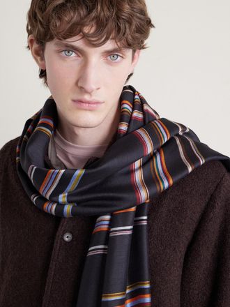 Paul Smith Striped Voile Scarf