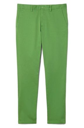 Lacoste Flat Front Cotton Stretch Twill Chinos in Lambs Lettuce at Nordstrom, Size 33 X 32