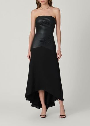 Shoshanna Midnight Rustin Faux Leather Dress in Jet at Nordstrom, Size 10