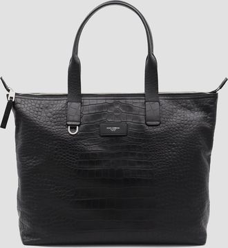 Dolce & Gabbana Black Leather Totes
