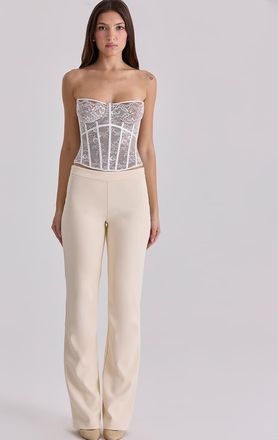 House of CB Ayana - Top a corsetto in pizzo bianco con stecche