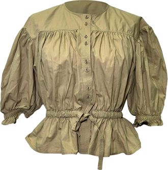 Ulla Johnson Minnie Blouse in Yellow Cotton