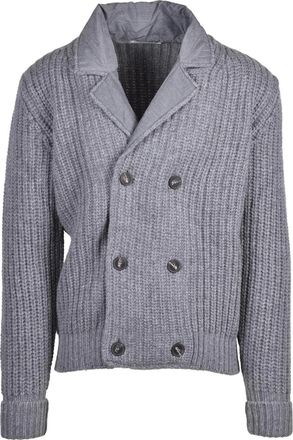 KANGRA Double-Breasted Jacket In Extrafine Merino Wool With Textured Knit