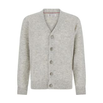 Brunello Cucinelli Lana Cardigan - Heren - Truien - Beige - Maat: M Wol