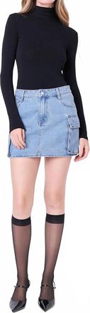 English Factory Low Rise Mini Skirt In Denim Cargo