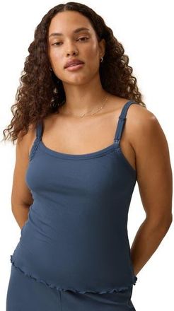 Kindred Bravely Ribbed Modal Nursing Cami in Light Navy at Nordstrom, Size X-Large