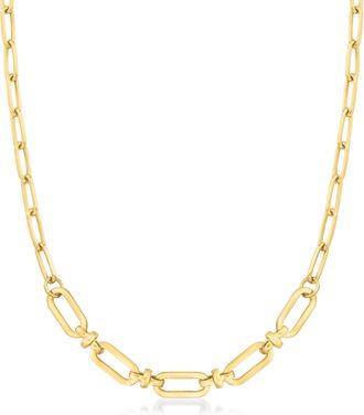 Ross-Simons 18kt Gold Over Sterling Enlarged Paper Clip Link Necklace
