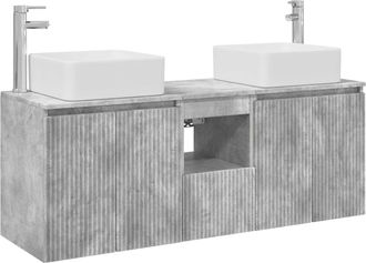 vidaXL Juego De Muebles De Ba&ntilde;o 3 Uds. Gris Hormig&oacute;n 49,5 X 41 X 63 Cm Vidaxl