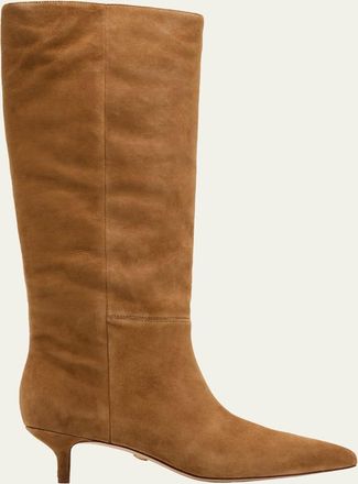 Veronica Beard Lisa Suede Kitten-Heel Knee Boots