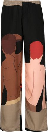 Amir Slama graphic-print silk shirt - men - Silk - GG - Black