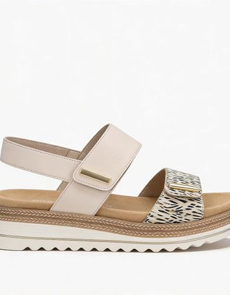 Remonte Womens Remonte D0Q59 Womens Slingback Sandals Beige/Gold - Cream - Size: 7.5