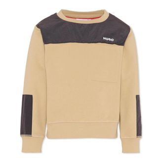 HUGO BOSS Kids Sweatshirts, male, Beige, 4 Y, Round Neck Sweatshirt