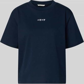 Tom Tailor Denim Boxy Fit T-Shirt aus reiner Baumwolle in Marine, Gr&ouml;&szlig;e XS