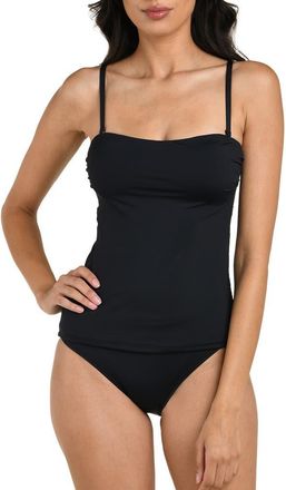 La Blanca Island Goddess Bandeau Tankini in Black at Nordstrom, Size 10