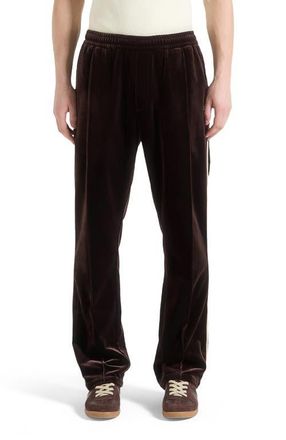 Mani&egrave;re De Voir Eiffel Velour Track Pants in Brown at Nordstrom, Size Xx-Large
