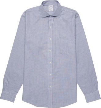 Brooks Brothers Non-Iron Overhemd met gespreide kraag - Heren - Zakelijke Overhemden - Blauw - 4XL - Katoen - Overhemden