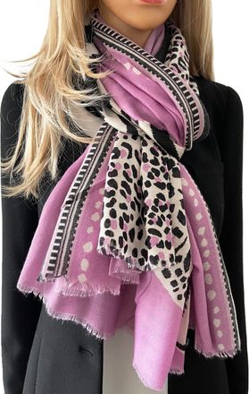 The Accessory Co. Large Women Leopard Print Scarf - Ladies Scarves, Leopard Print Gifts, Animal Pashmina Shawl, Long Winter Wrap Wearable Blanket, Womens Neck Shawl Sca